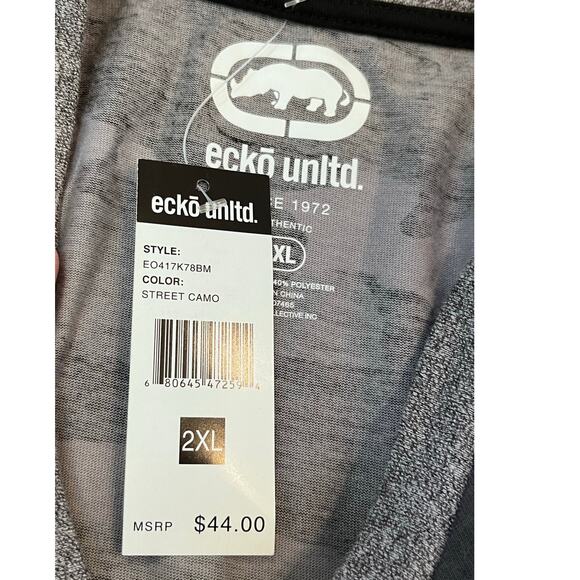 NWT Ecko Unltd. Mens 2XL Gray Camo Print Short Sleeve Casual Grunge  T-Shirt - Picture 2 of 8